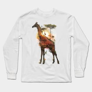 Giraffe Surreal Long Sleeve T-Shirt